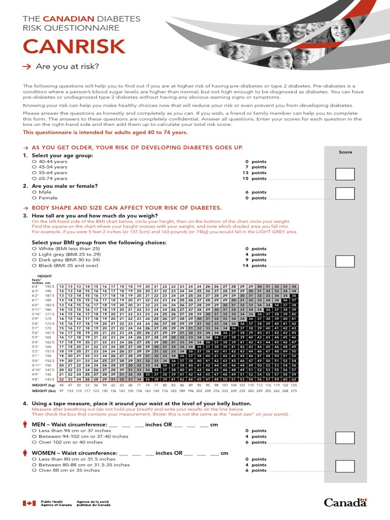 Canrisk: Are You at Risk? | PDF | Diabetes Mellitus Type 2 | Prediabetes