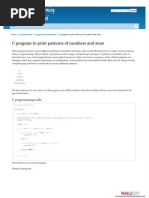 C Program To Print Patterns of Numbers and Stars