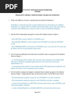 IE 412/512: Information Systems Engineering Fall 2016 Homework #1 Solutions: Database System Concepts and Architecture