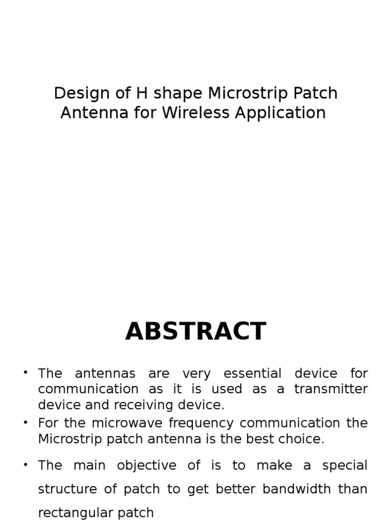 H-Shaped Microstrip Patch Antenna Design | PDF