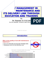 Quality Management in Aircraft Maintenance and Its Delivery Link Through Education and Training