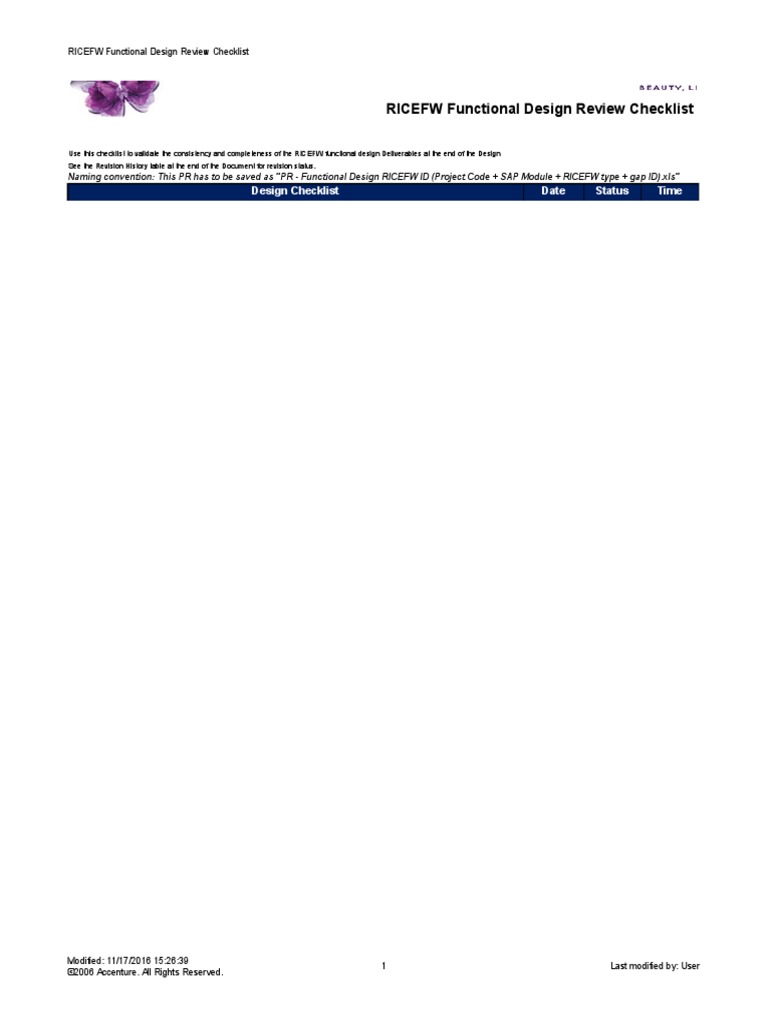 PR - Functional Design Form | PDF | Technology & Engineering