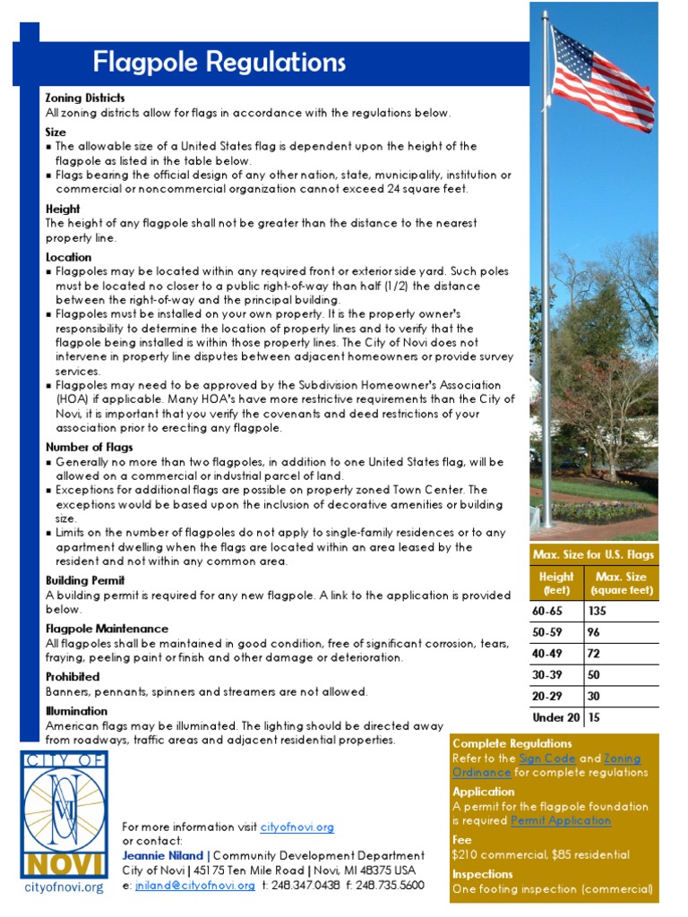 Flagpole Regulations Zoning Districts Size PDF Flag Covenant (Law)
