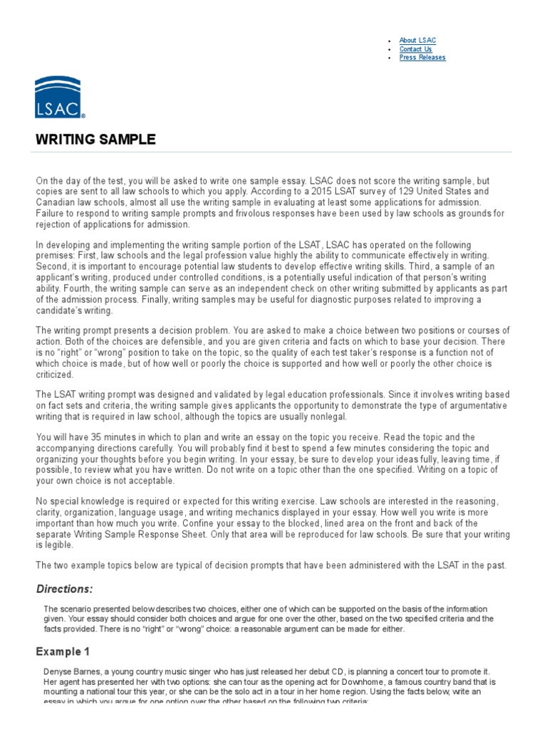 how to write an lsat essay