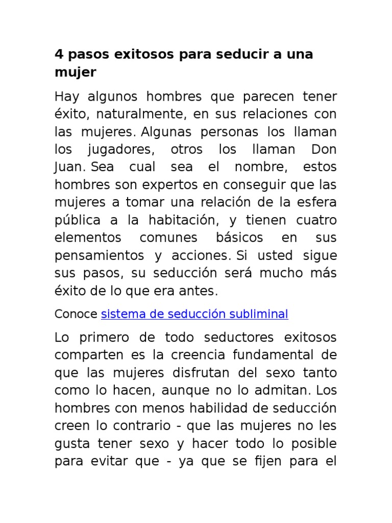 4 Claves para Seducir a una Mujer | PDF | Seducción | Conceptos ...