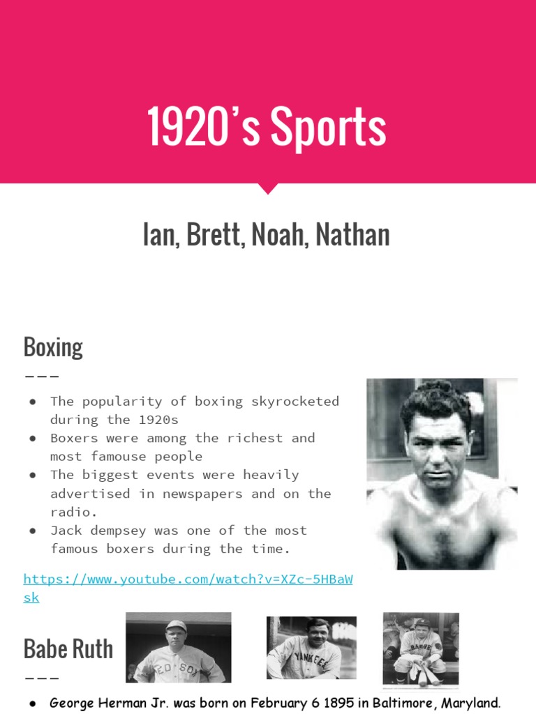 Roaring 20s Presentation PDF Babe Ruth Major League Baseball