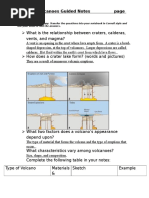 Types of Volcanoes Guided Notes