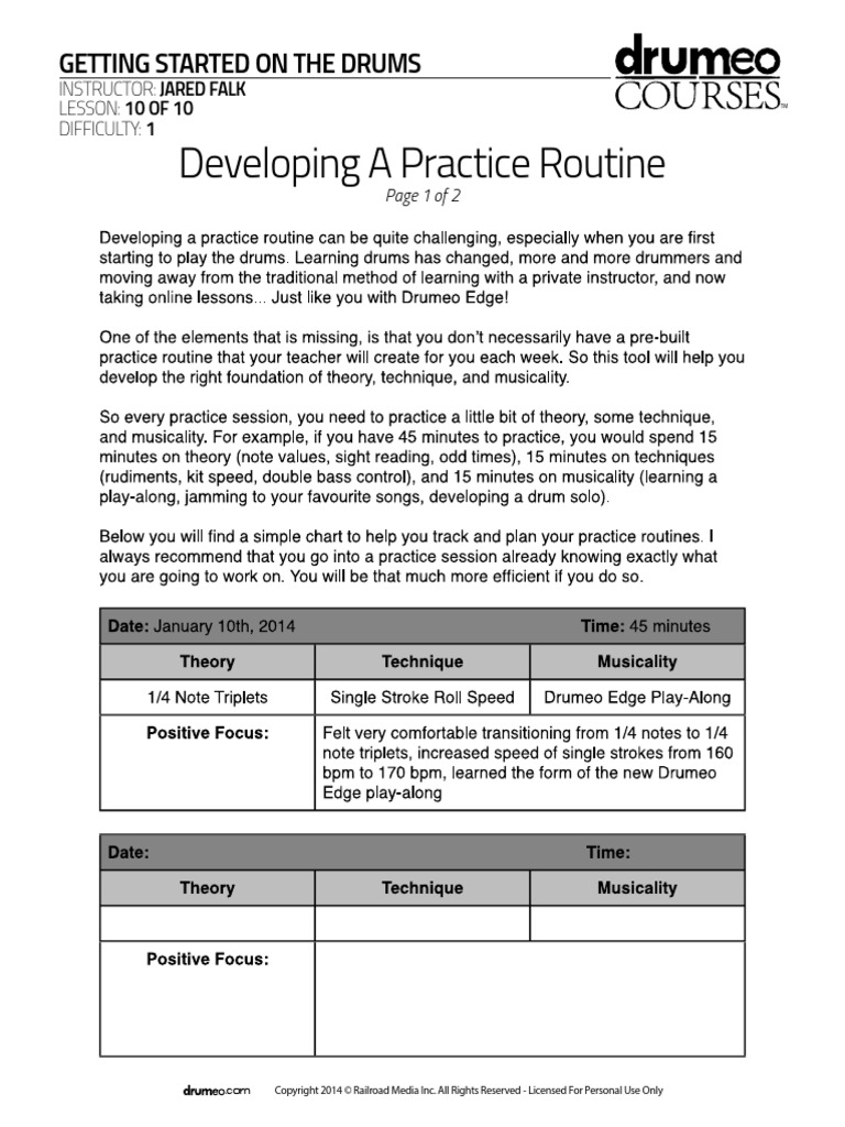 10 Developing A Practice Routine | PDF | Copyright Law | Law