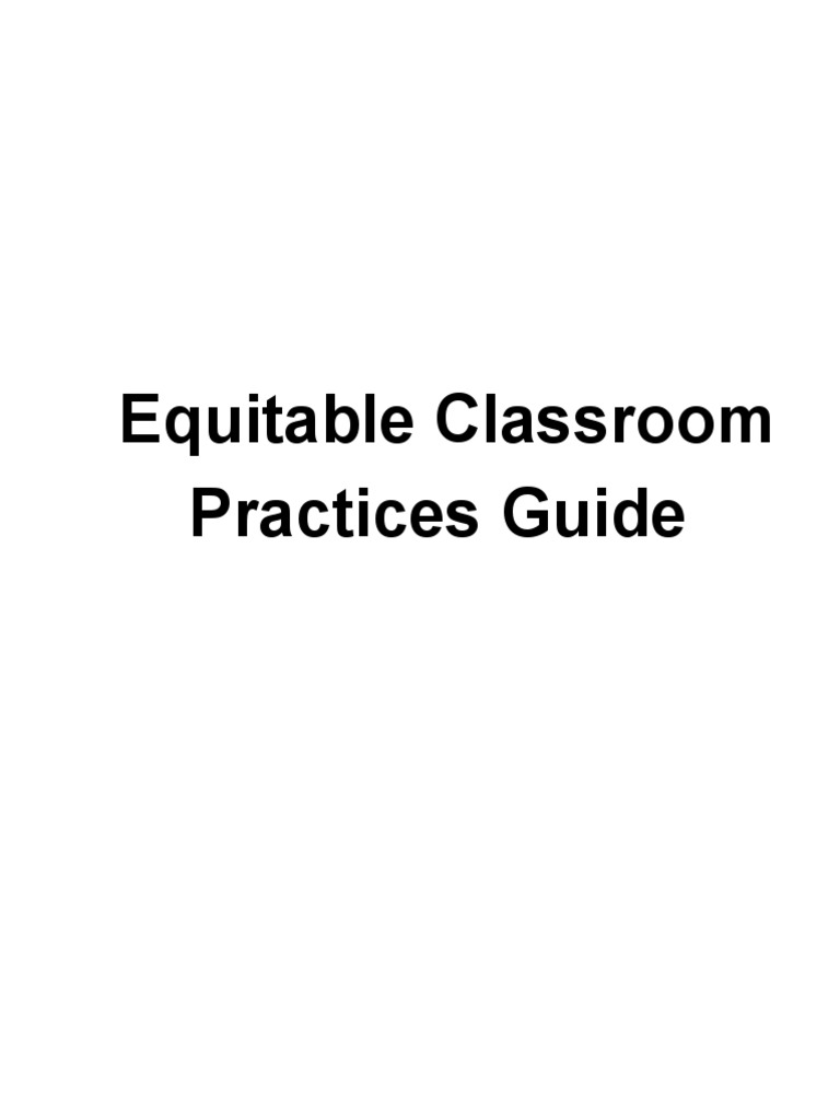 Equitable Classroom Practices Guide | PDF | Educational Assessment ...
