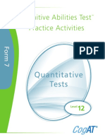 Practice Activities Quantitative Level 12
