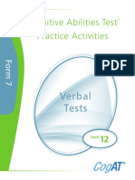 Practice Activities Verbal Level 12