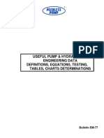 Useful Pump & Hydraulic Engineering Data Definitions, Equations, Testing, Tables, Charts Determinations