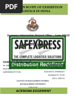 A Study On Scope of Exhibition Logistics in India: Safexpress Pvt. LTD