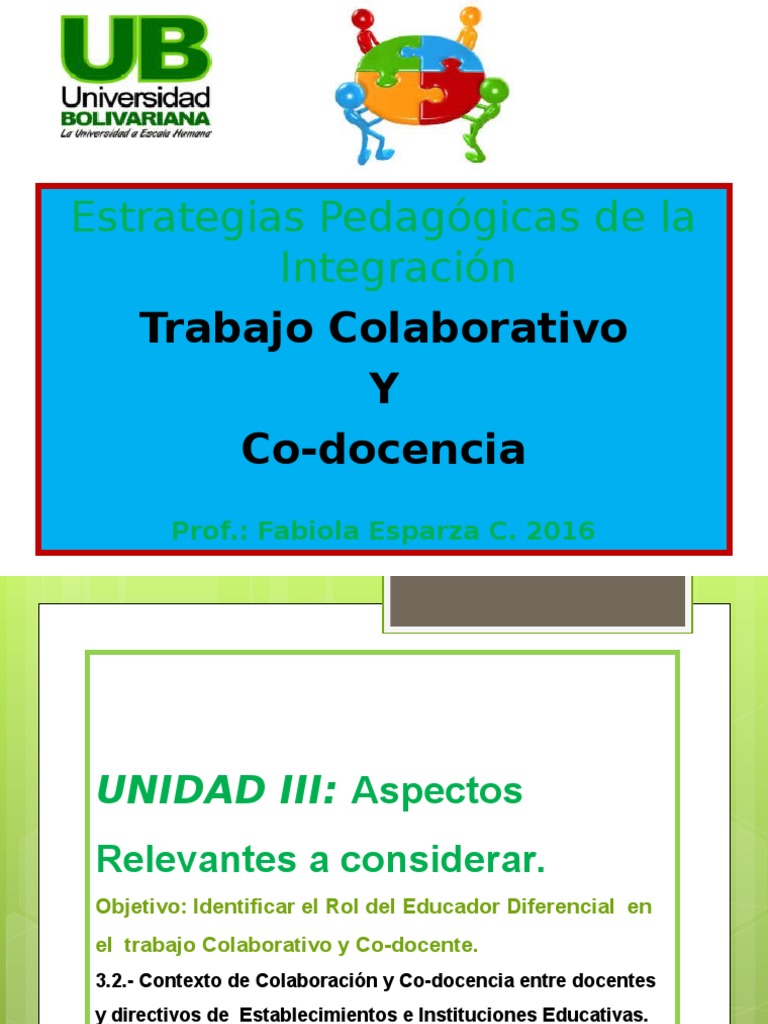 TRABAJO COLABORATIVO Y CO-ENSEÑANZA 3_2.ppt  Teachers 