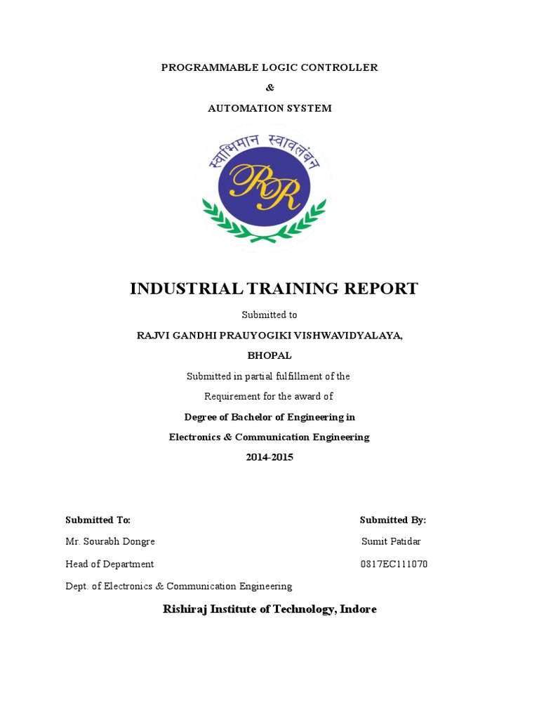PLC and Automation System Training Report | PDF | Programmable Logic ...