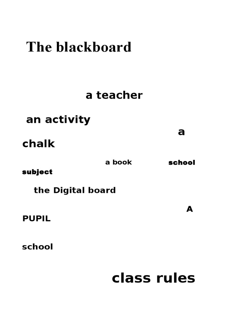 The Blackboard Class Rules PDF
