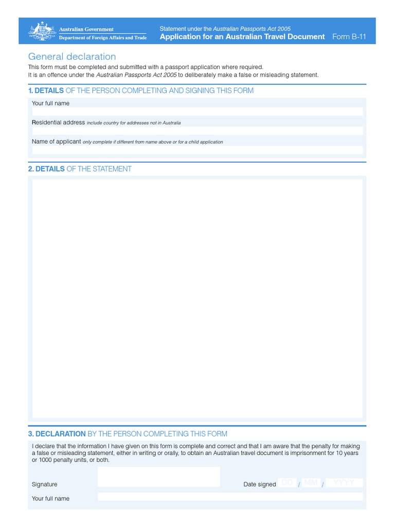 Australian Passport B-11 Form Guide | PDF | Politics | Social Science