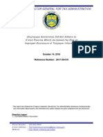 2016-10-14 Employees Sometimes Did Not Adhere To E-Mail Policies Which Increased The Risk of Improper Disclosure of Taxpayer Information