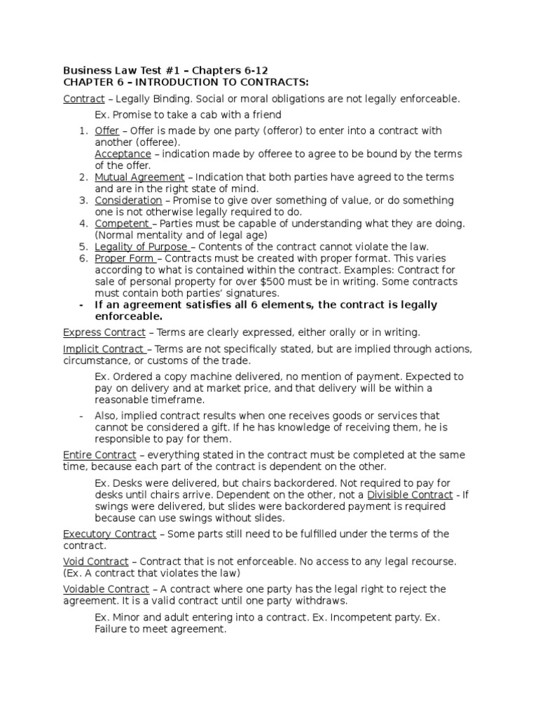 Essentials of Business Contracts | PDF | Consideration | Offer And ...