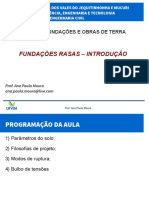 Fundações rasas: parâmetros do solo e modos de ruptura