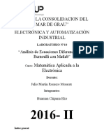 Análisis de Ecuaciones Diferenciales de Bernoulli Con Matlab 