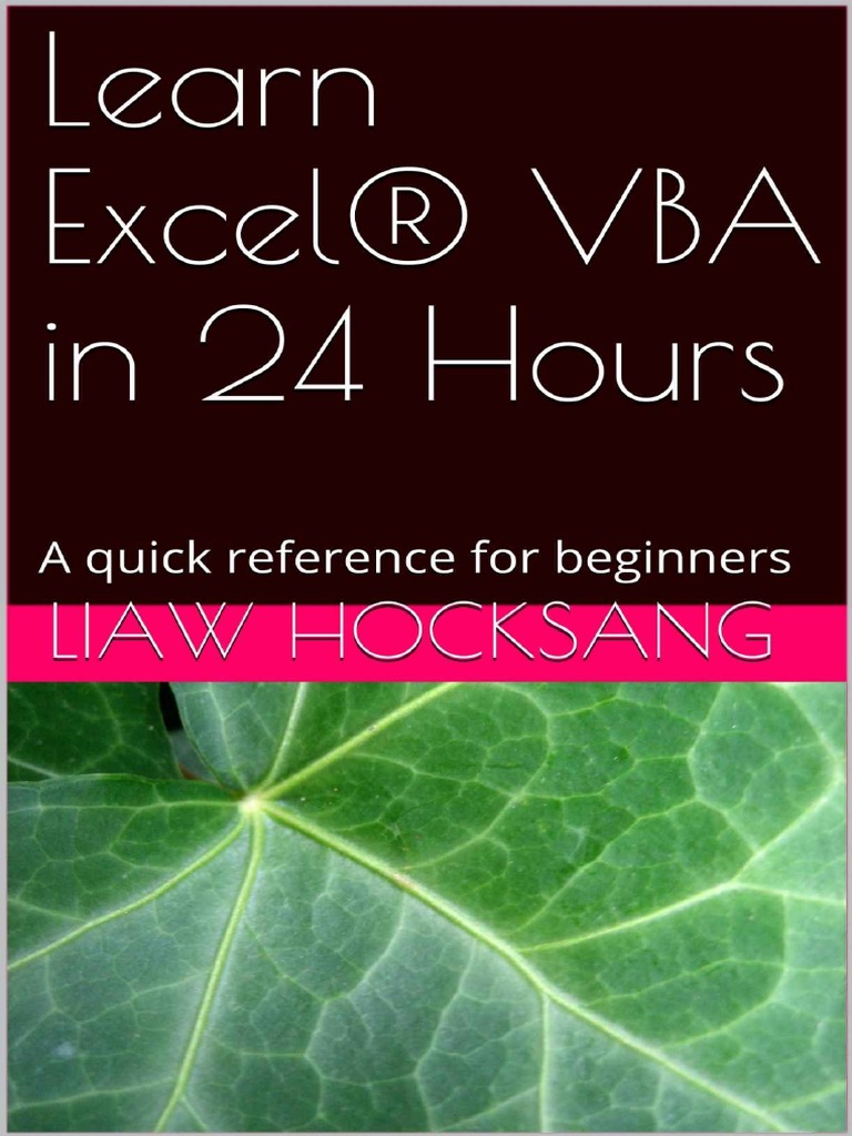 B01LX6GEVL | PDF | Microsoft Excel | Visual Basic For Applications