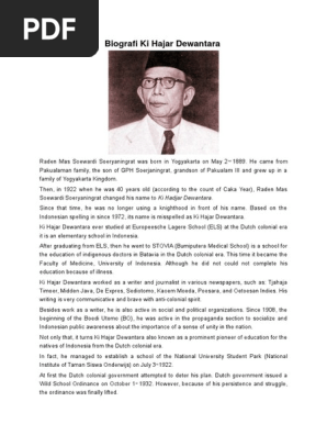 Biografi Ki Hajar Dewantara Docx Indonesia Military