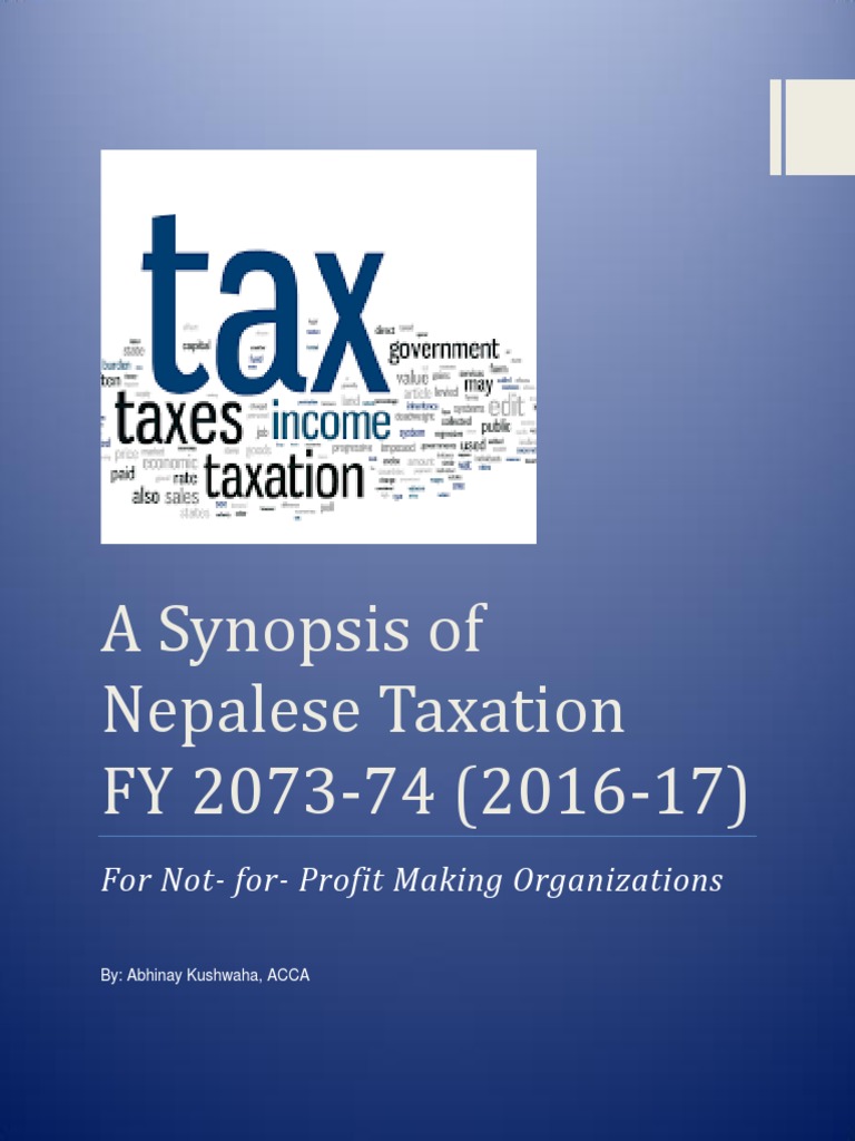 A Synopsis of Nepal Tax .pdf Taxation In The United States Taxes