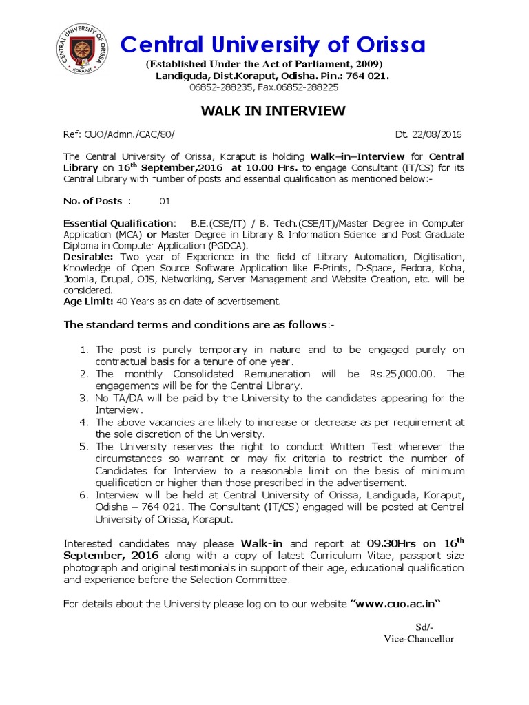 CUO Walk-In Interview for IT Consultant | PDF | Business | Computing ...