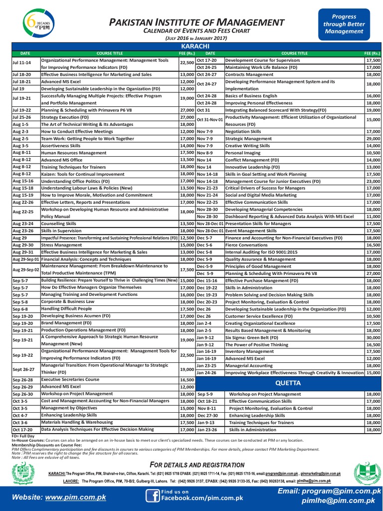 PIM Training Courses calendar.pdf Management Accounting Performance