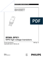 BF869; BF871 - NPN HIGH Voltage Semiconductors