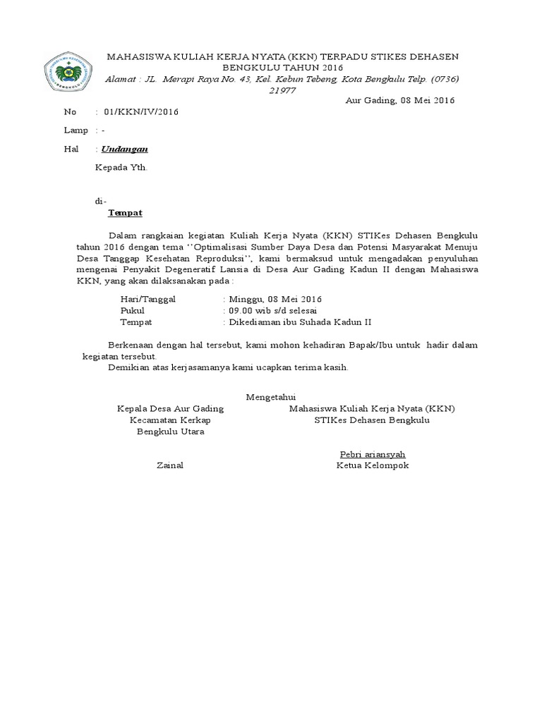 Surat Undangan Lansia | PDF