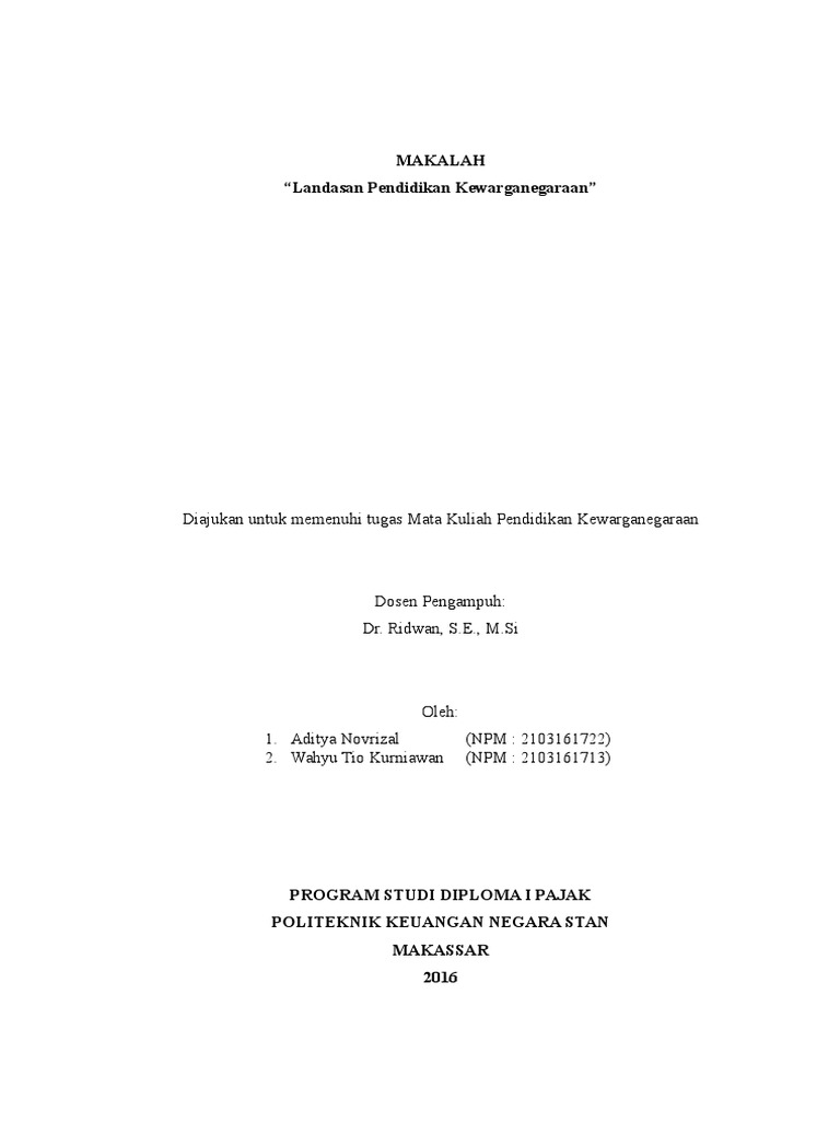 Landasan Pendidikan Kewarganegaraan