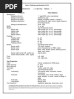 CSS Quick Reference Guide