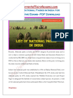 CA4Examz - National Parks in India PDF