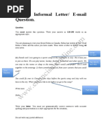 Informal Letter Example Question and Response.