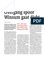 Overgang spoor Winsum gaat dicht