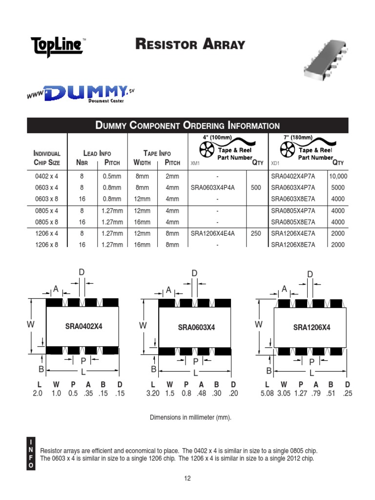 TopLine Dummy Component Catalogue | PDF | Electronic Engineering ...