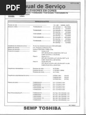 Manual+de+Serviço+Semp+Lumina TV2982 (M) AVS 2988 (M) MS 2916 (M