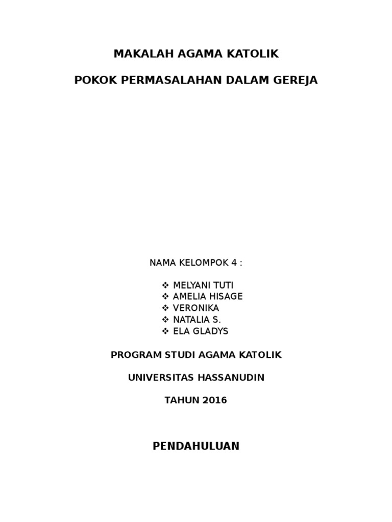 Makalah Agama Katolik