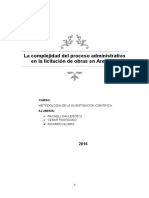 La Complejidad Del Proceso Administrativo en La Licitación de Obras en Arequipa 1.1