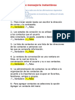 Uso de Mensajería Instantánea Cierto o Falso