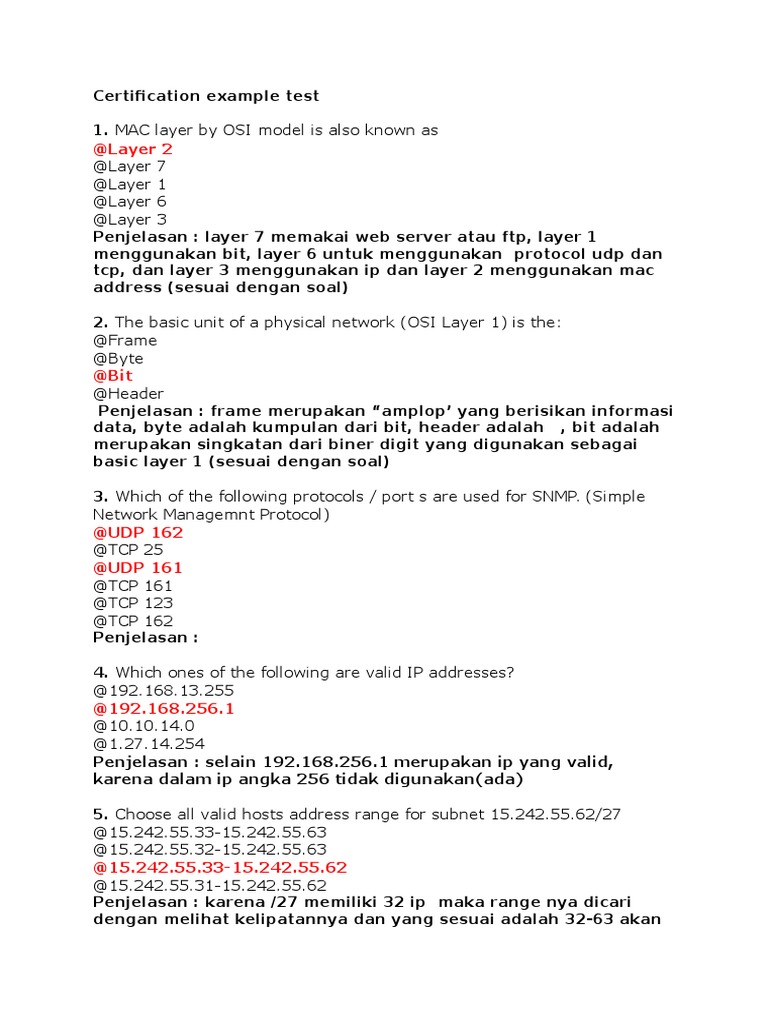MTCNA Prüfungsübungen