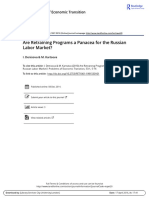 Are Retraining Programs A Panacea For The Russian Labor Market? - I. Denisova & M. Kartseva