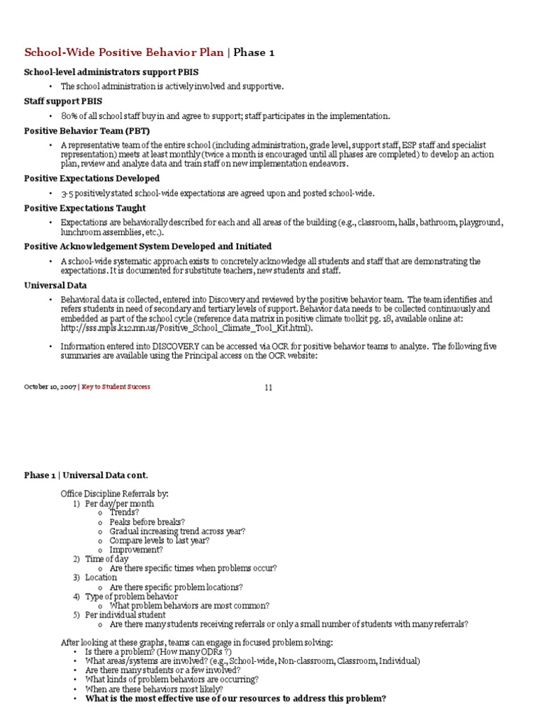 Keys To Student Success (4 of 7) School-Wide Positive Behavior P11-26 ...