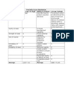 Portfolio Score Worksheet