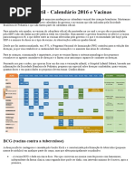 Vacinação Infantil  tabela