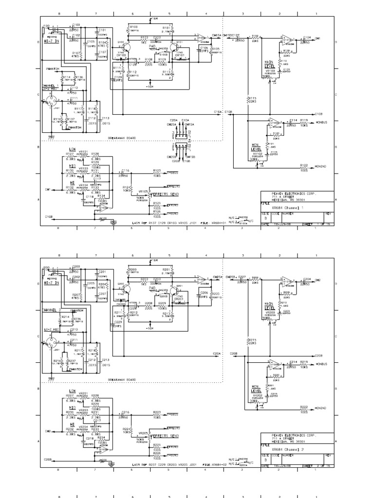 Peavey Powered Mixer XR684 Schematic Jmp (Statistical Software