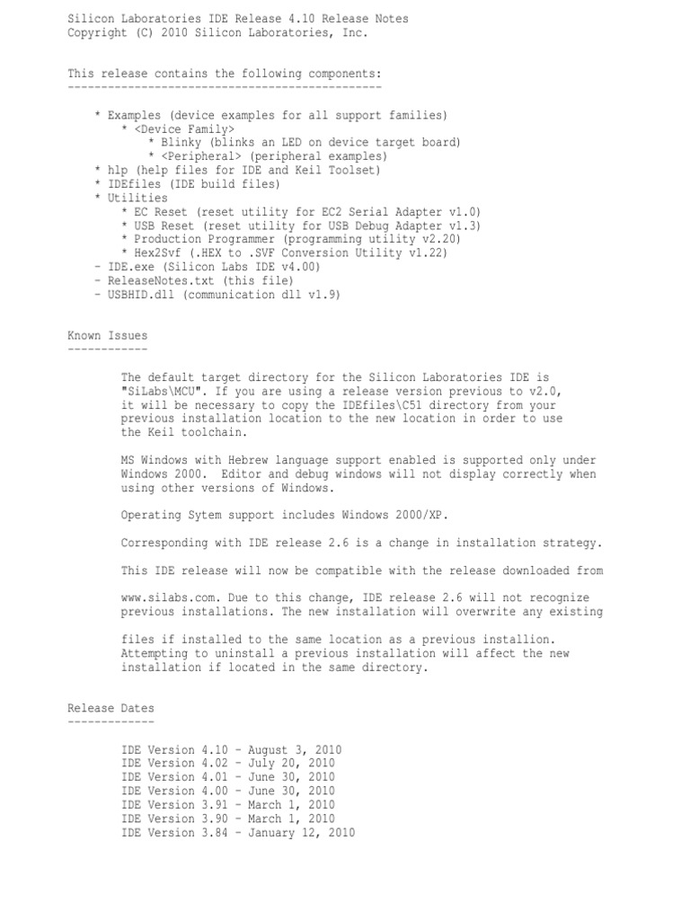 C8051 Microcontroller IDE 4.10 Notes | PDF | Command Line Interface ...