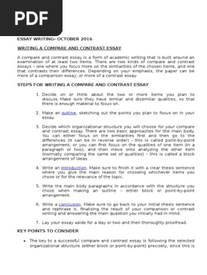 Compare and Contrast Essay